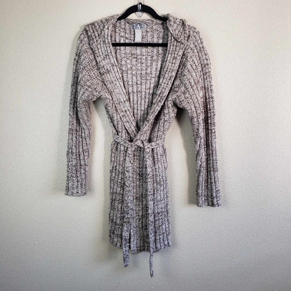 GAS sweaters brown and cream hooded cardigan